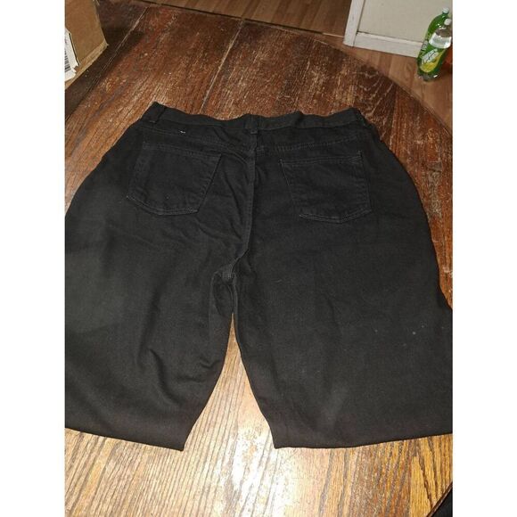 18W Tall Faded Glory Black Cotton Denim Jeans with Pockets and Belt Loops - Picture 3 of 3